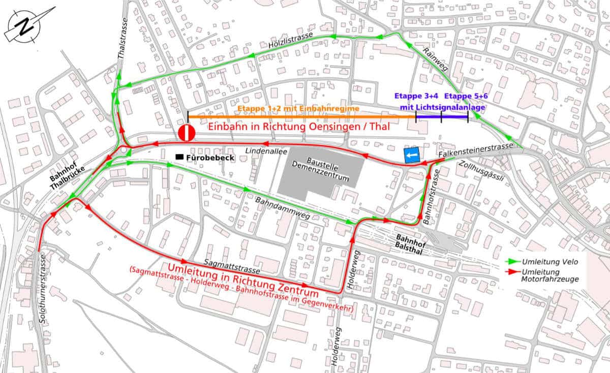 Bauarbeiten Lindenallee / Anzeiger Thal Gäu Olten