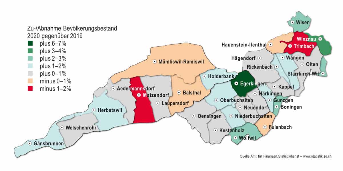 Die Bevölkerungszahl im Kanton Solothurn / Anzeiger Thal Gäu Olten