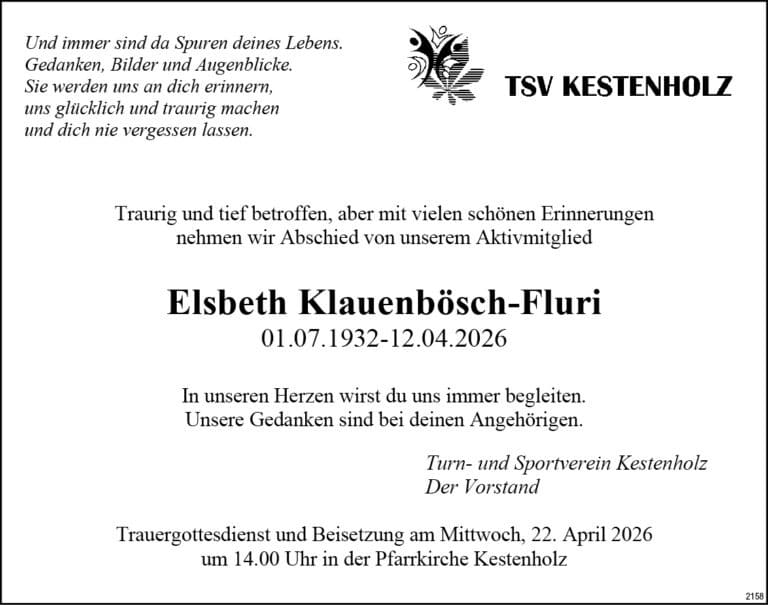 Elsbeth Klauenbösch-Fluri 1932 Todesanzeige / Anzeiger Thal Gäu Olten