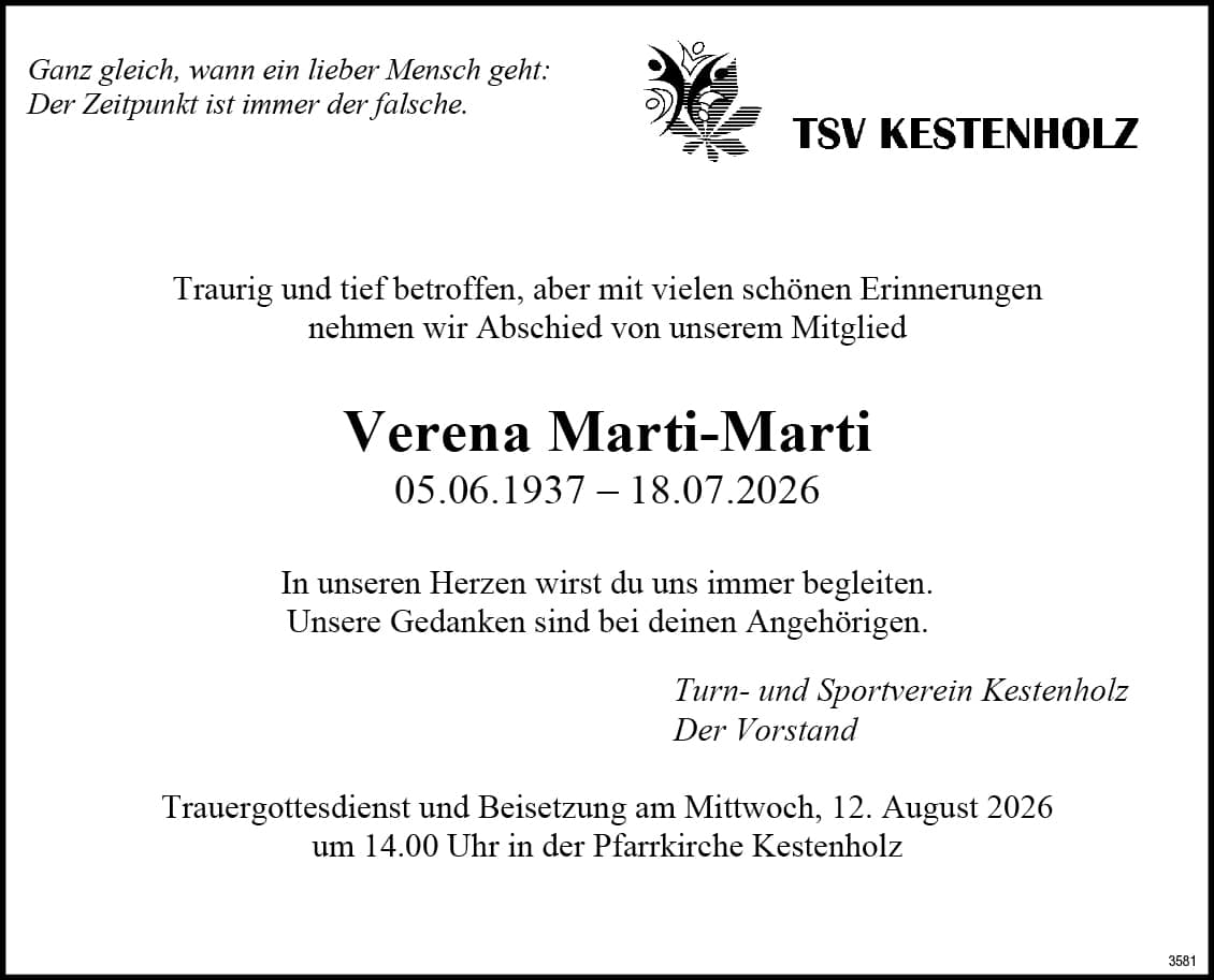 Verena Marti-Marti 1937 Todesanzeige / Anzeiger Thal Gäu Olten
