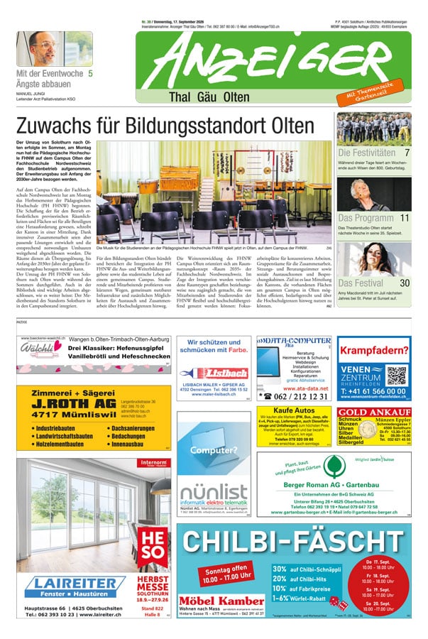 Anzeiger TGO – Aktuelle Frontseite